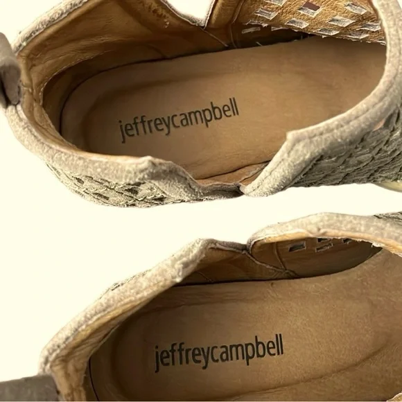 Jeffrey Campbell Taggart suede leather open weave ankle booties size 6 - Picture 5 of 5